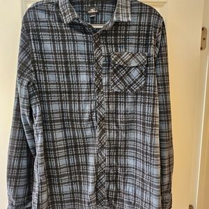 Oneill Glacier Plaid Fleece Mens Shirt, Size Large